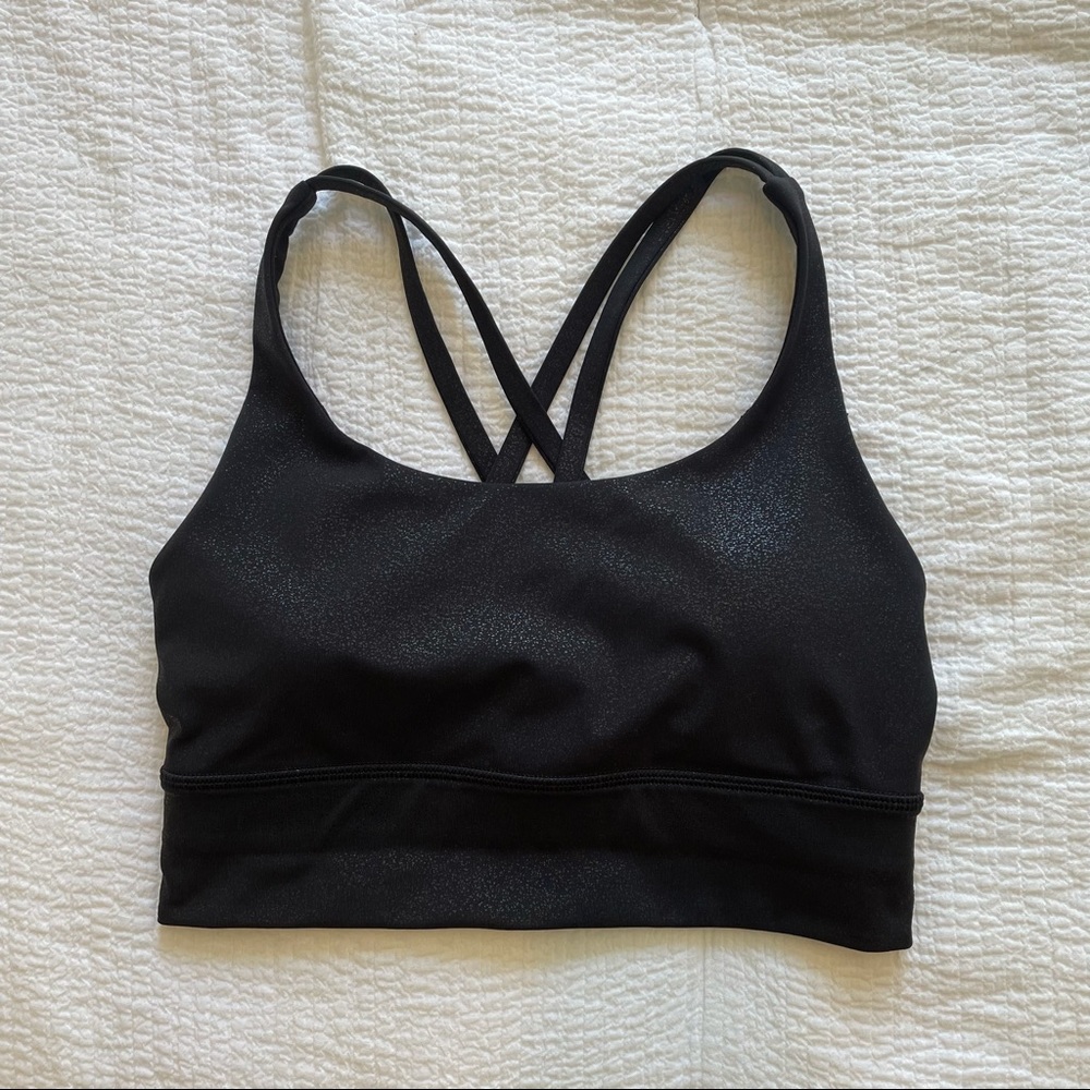Lululemon longline energy sports bra - black sheen